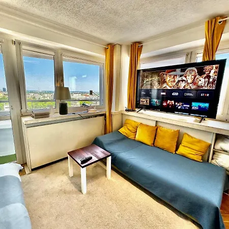 Ferienwohnung Sun Clima/Ac Metro X2 Fast Wifi 500 Mbs 70'Tv Netflix Appletv Hbo Warschau Exterior foto